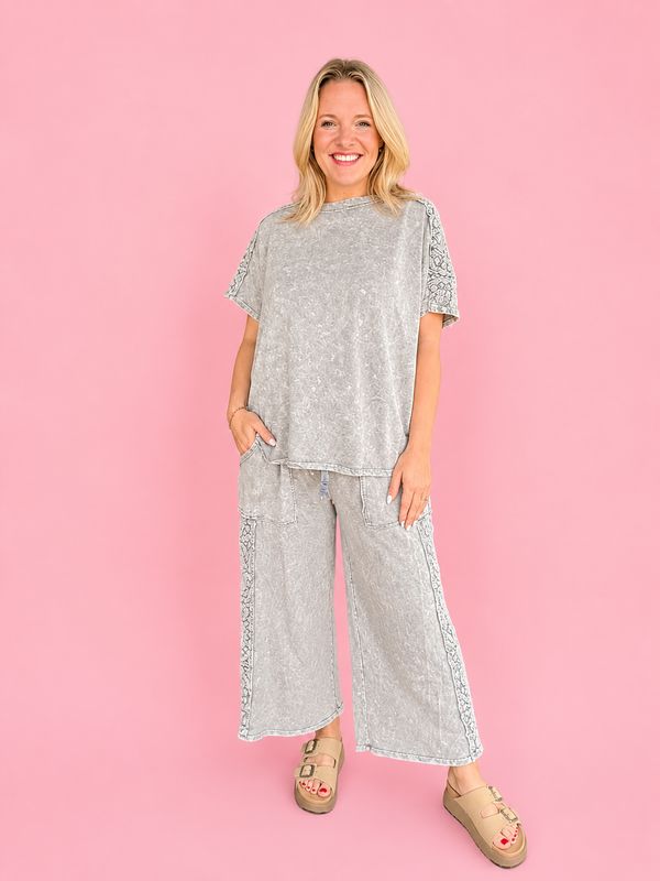 Fall Boho Pants-Silver Grey