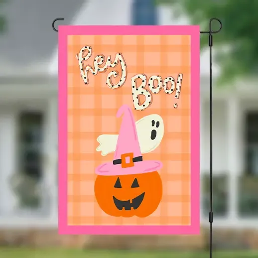 Hey Boo Garden Flag