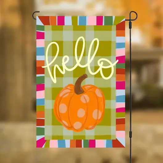 Hello Pumpkin Garden Flag