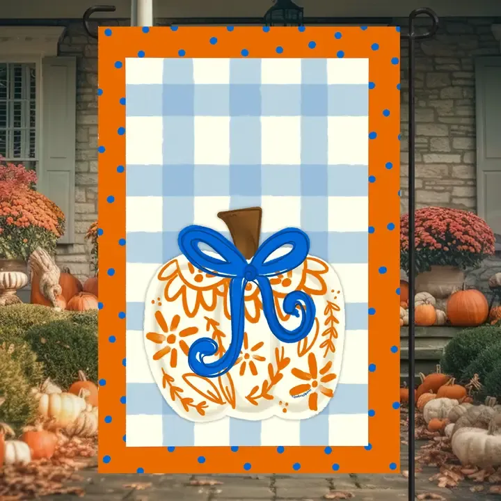 White Chin. Pumpkin Garden Flag
