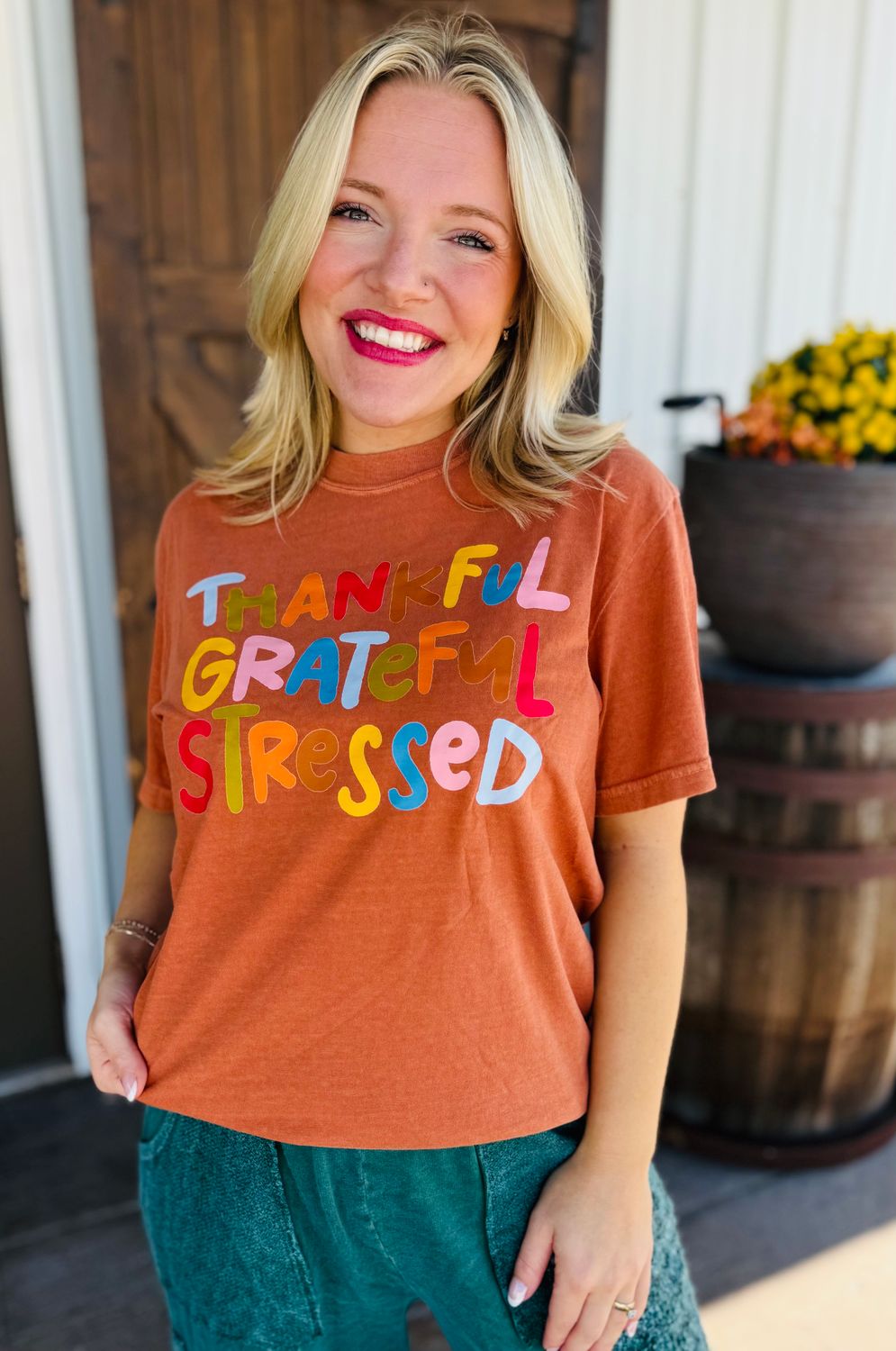 Thankful, Grateful, Stressed Tee