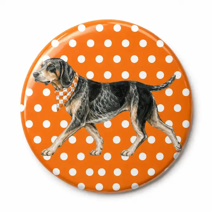 VG Polka Dot Walking Coonhound Button