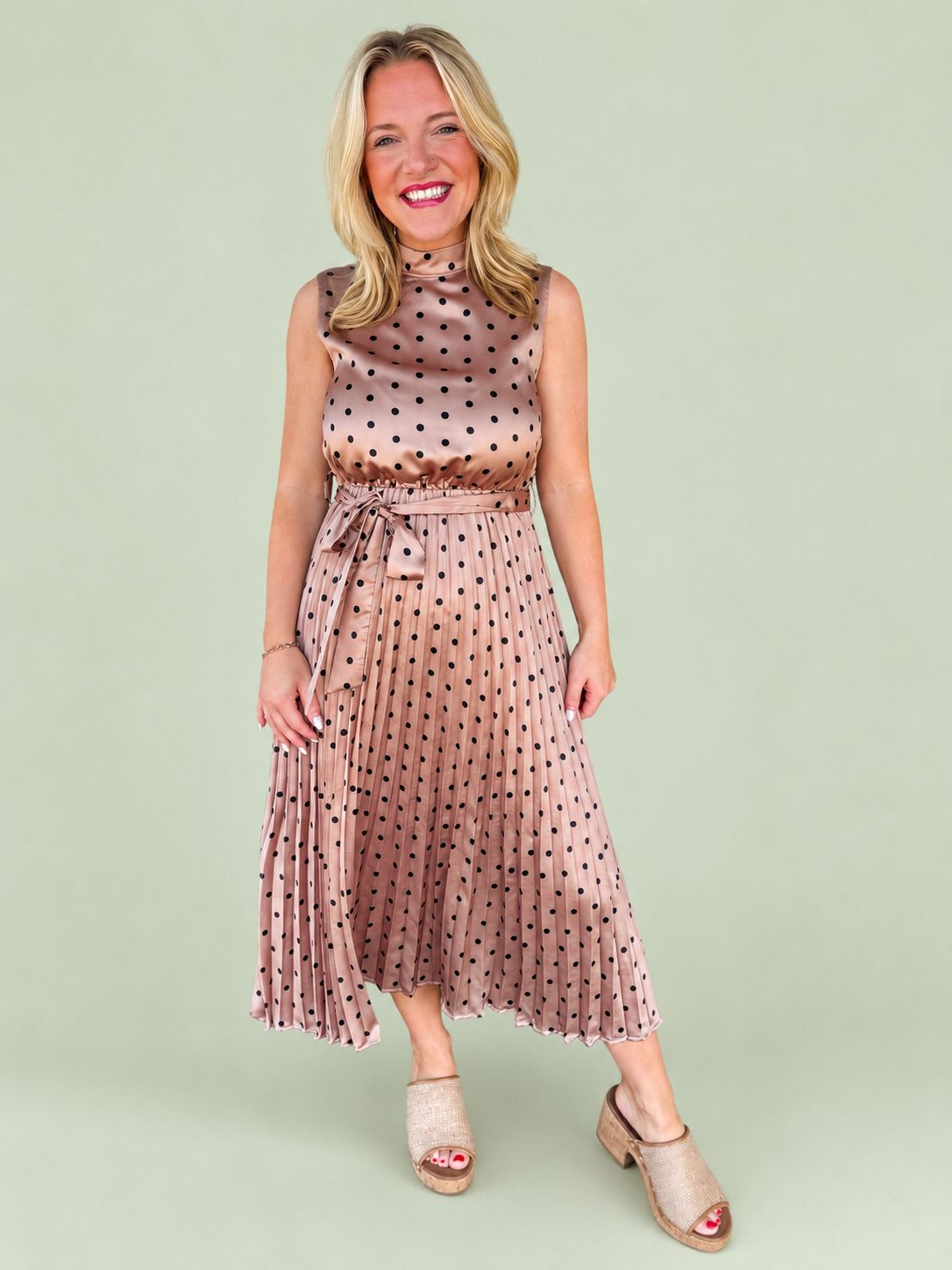 Evelyn Polka Dot Midi