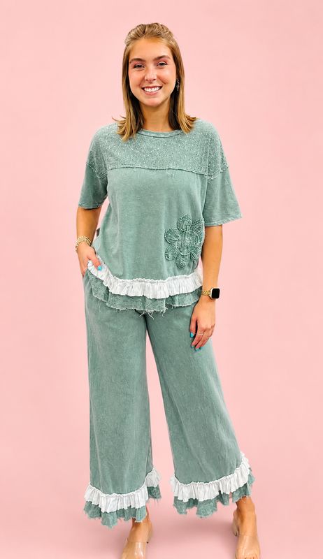 Moss Green Happy Top