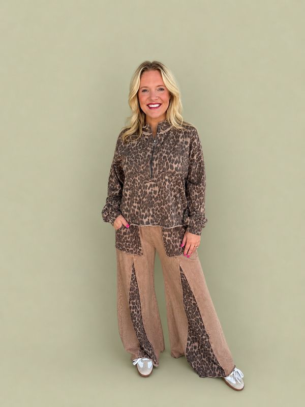Mocha Leo Cheetah Top