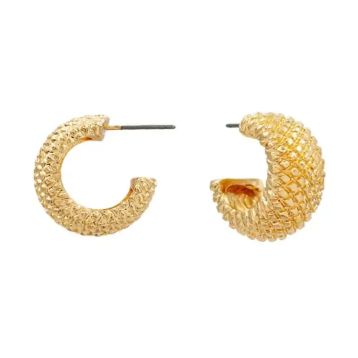 RM Gold Woven Huggie Earrings