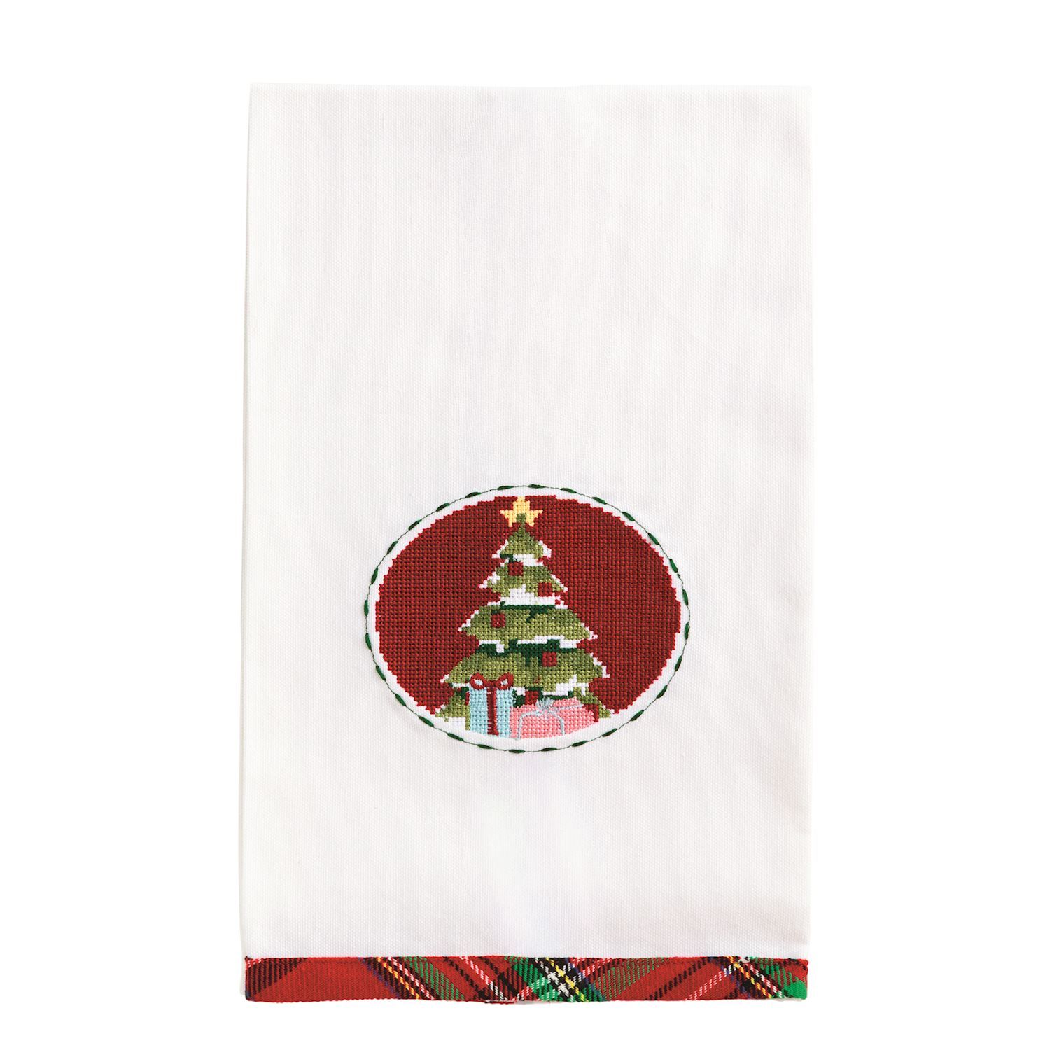 Tree Needlepoint Christmas Towel