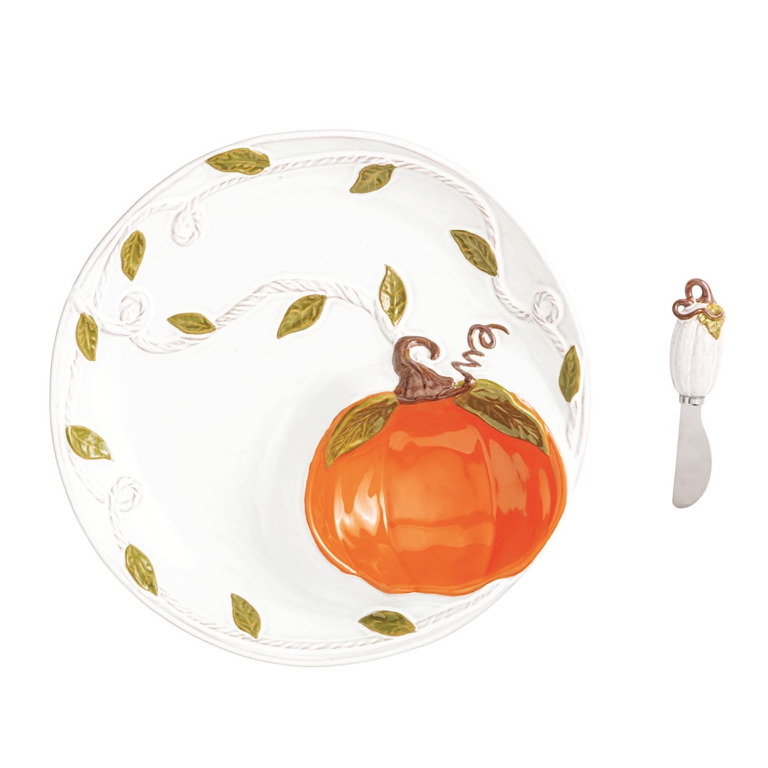 Pumpkin Vine Chip &amp; Dip Server Set