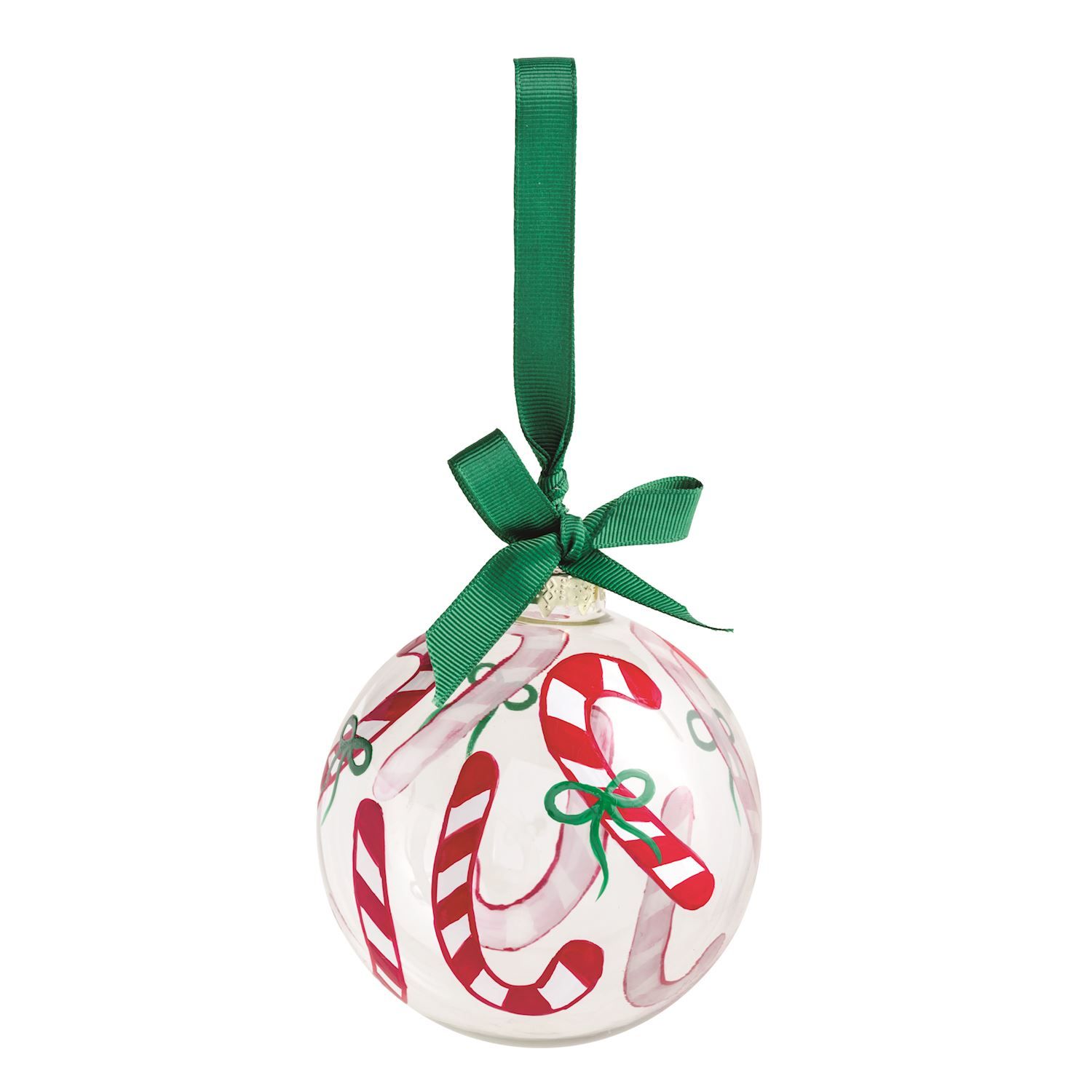 Candy Cane Glass Ball Ornament