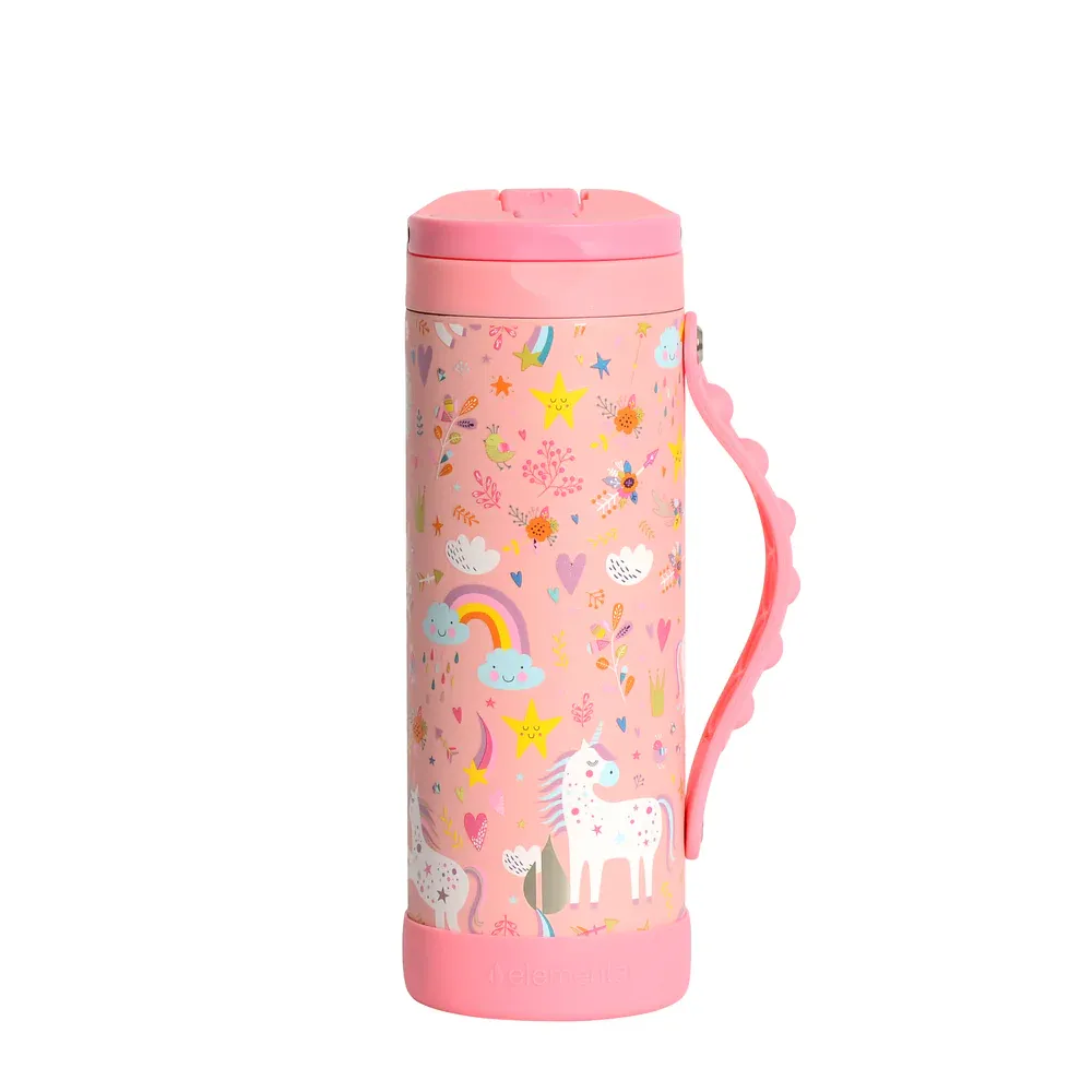 18oz Pop Bottle-Pink Unicorn