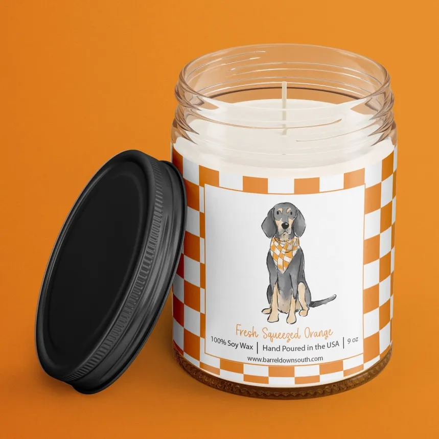 VG Bluetick Coonhound Checkerboard Candle