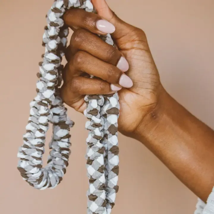 Brown Checkered Lanyard
