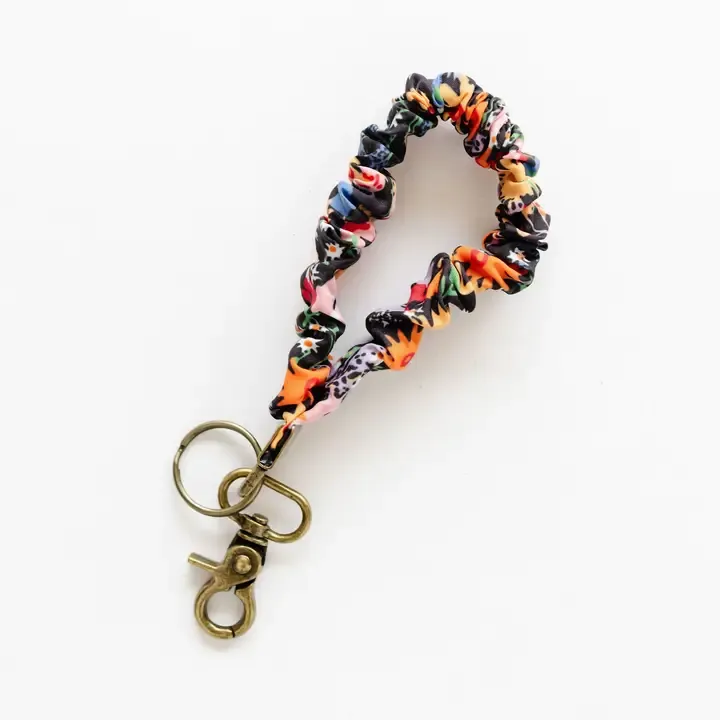 Groovy Floral Scrunchie Keychain
