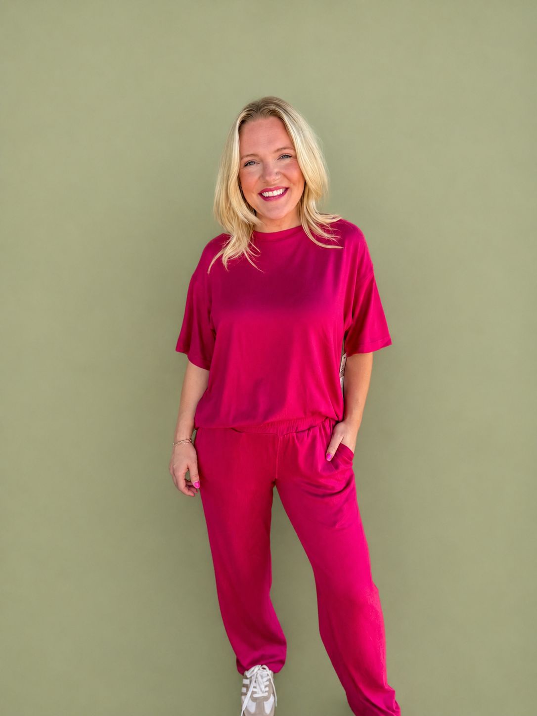 BC Brush Hacci Lounge Set-Plum Pink