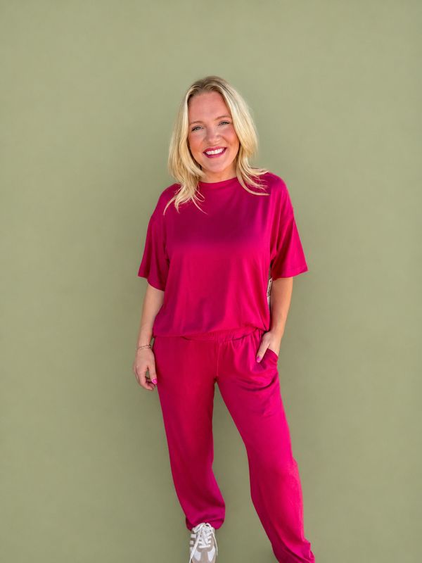 BC Brush Hacci Lounge Set-Plum Pink