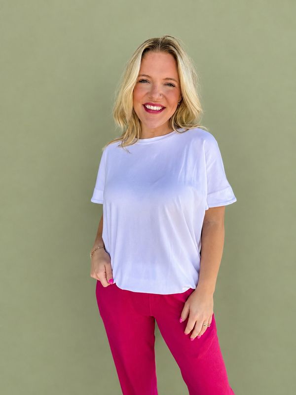 BC Shore Line Slouchy Tee-White
