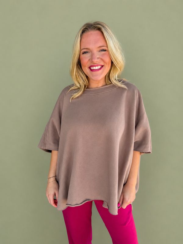 BC Malibu Vintage Dolman Top-Taupe