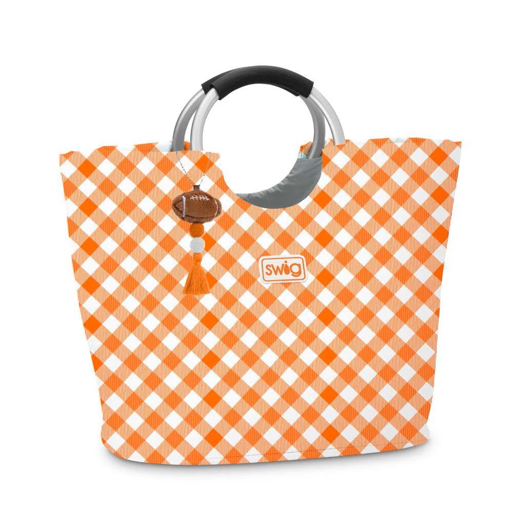 Gameday Gingham Orange Loopi Tote Bag