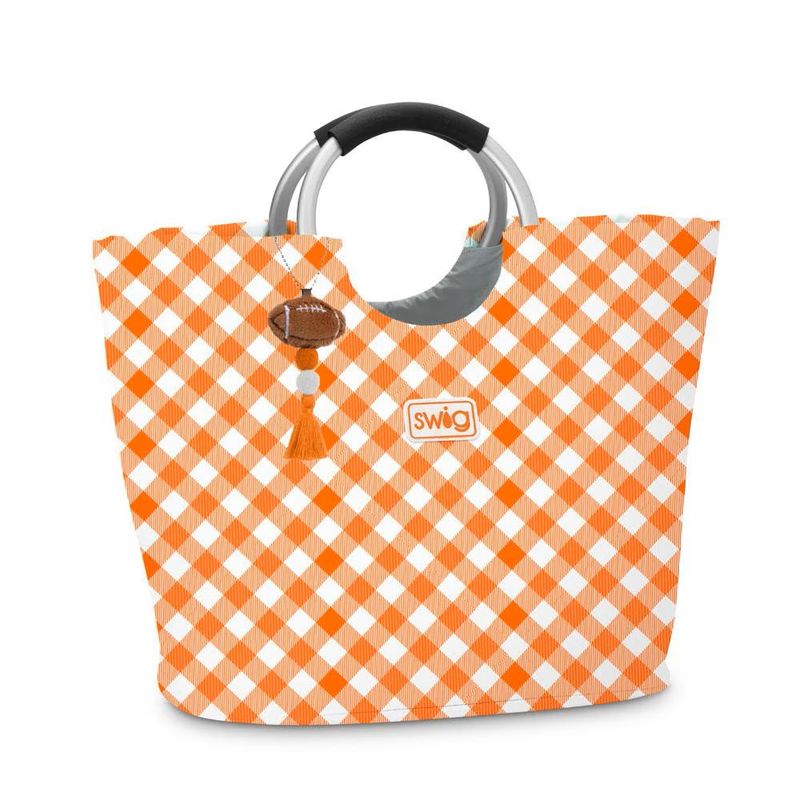 Gameday Gingham Orange Loopi Tote Bag