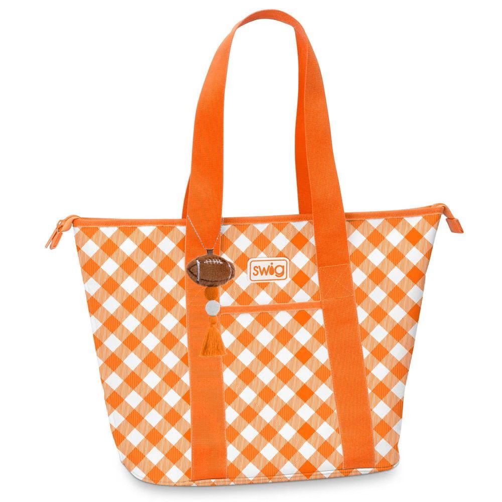 Gameday Gingham Orange Zippi 36 Cooler