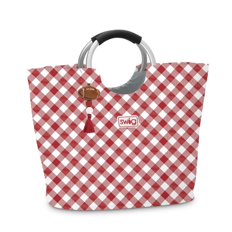 Gameday Gingham Crimson Loopi Tote Bag