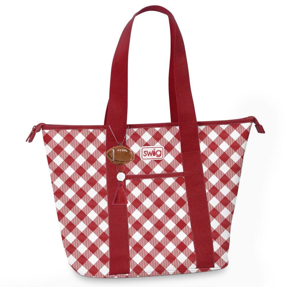 Gameday Gingham Crimson Zipp 36 Cooler