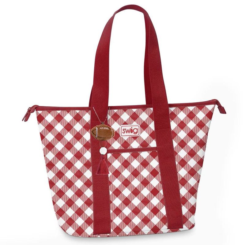 Gameday Gingham Crimson Zipp 36 Cooler