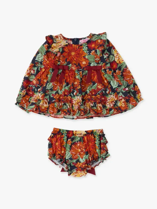Baby Girls Autumn Blooms Woven Ruffle Set