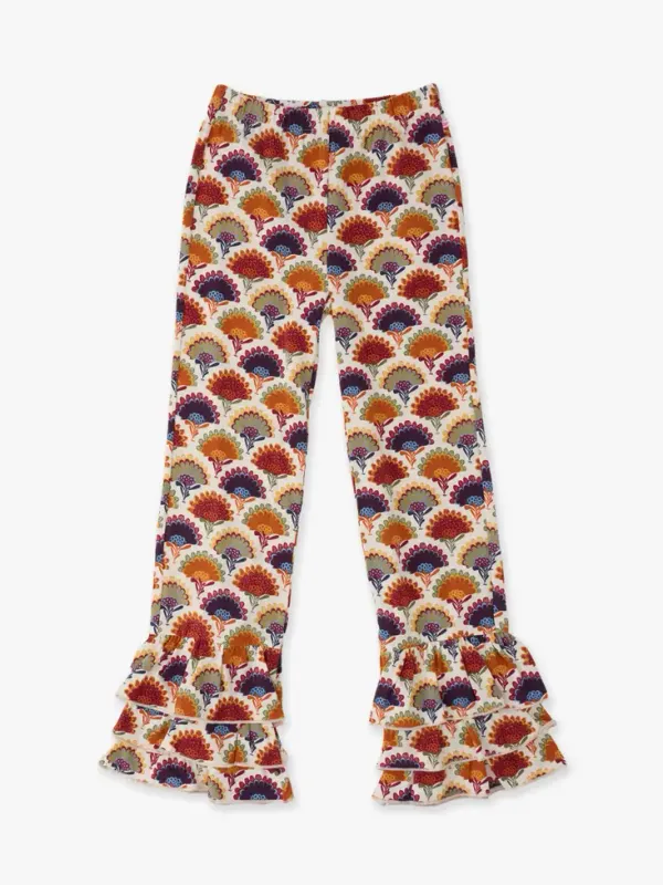 Girls Maple Blossoms Ruffle Flare Pants