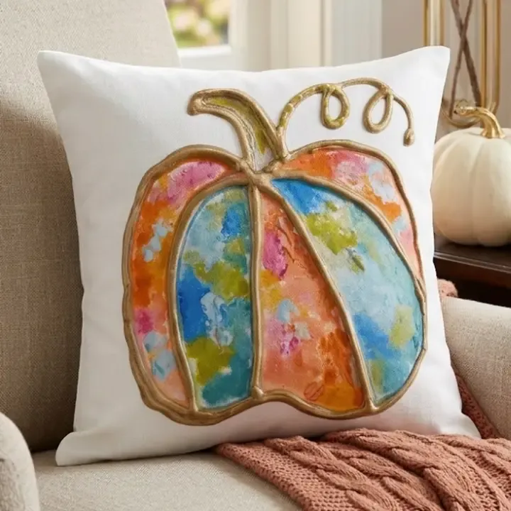VG GA Watercolor Pumpkin Pillow