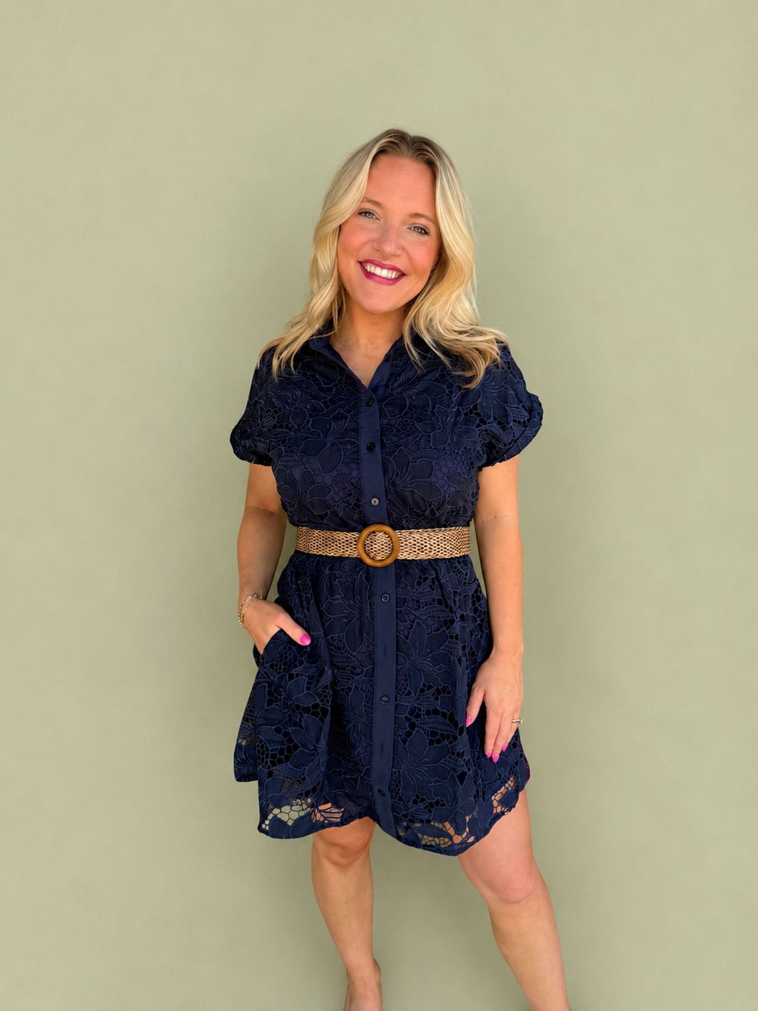 The Amber Navy Dress