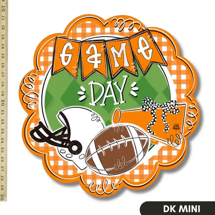 Orange &amp; White Game Day Scallop Mini