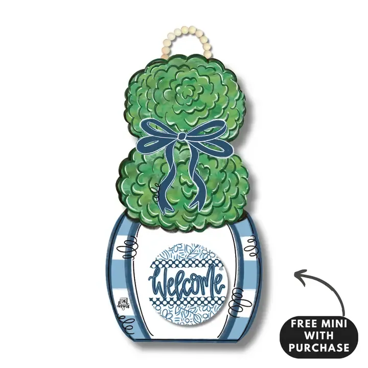 Blue &amp; White Topiary Hanger for Mini