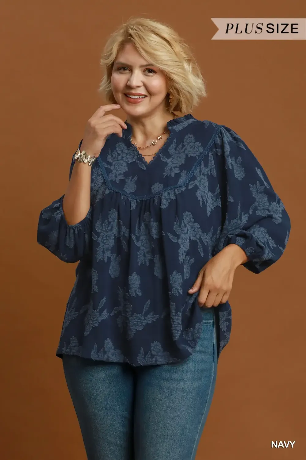 The Sutton Navy Blouse