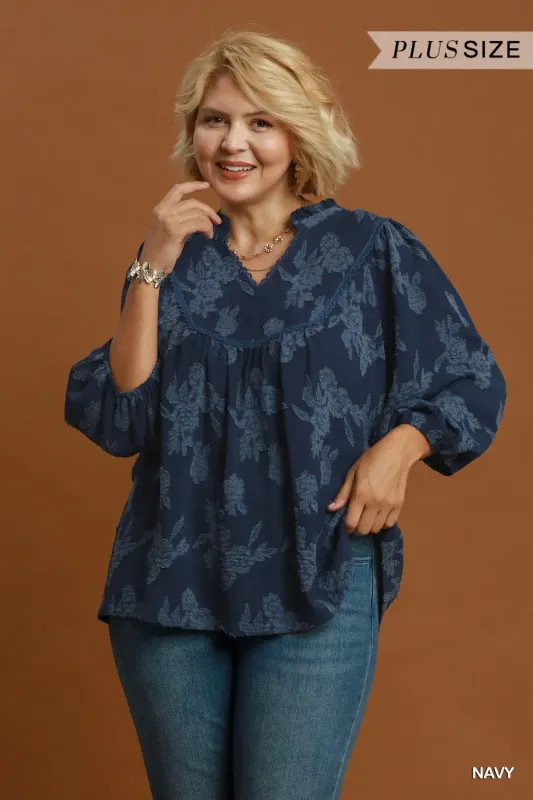 The Sutton Navy Blouse