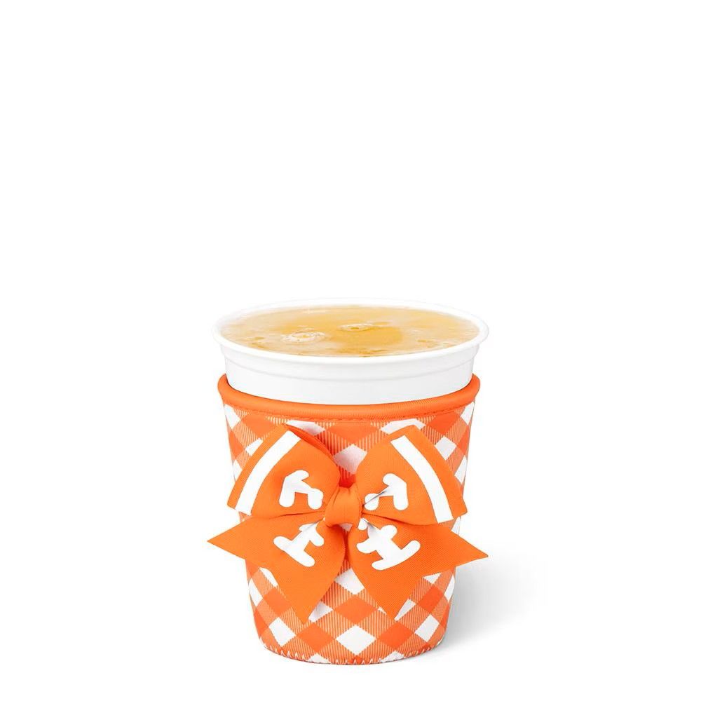 Gameday Gingham Orange Iced Cup Coolie Sm