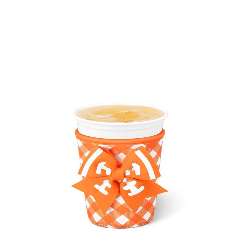 Gameday Gingham Orange Iced Cup Coolie Sm