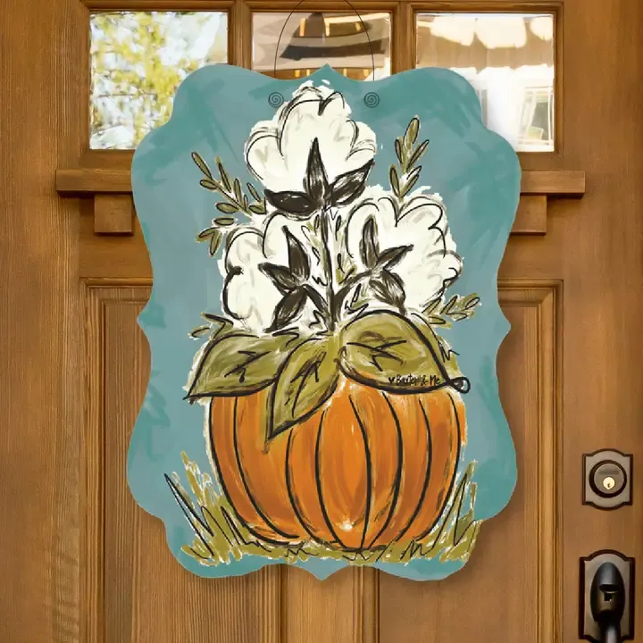 VG Cotton Pumpkin Door Hanger