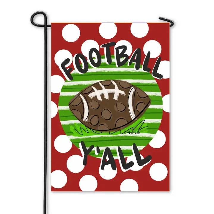 VG Football Team Crimson &amp; White Garden Flag