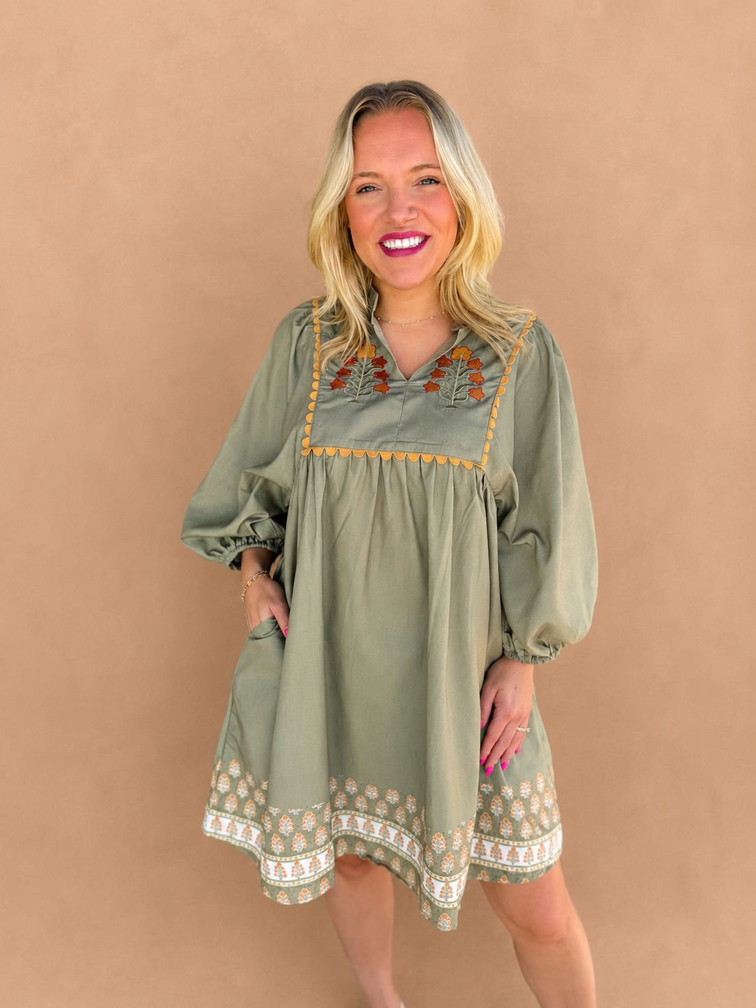 VG Sage Meadow Embroidered Dress