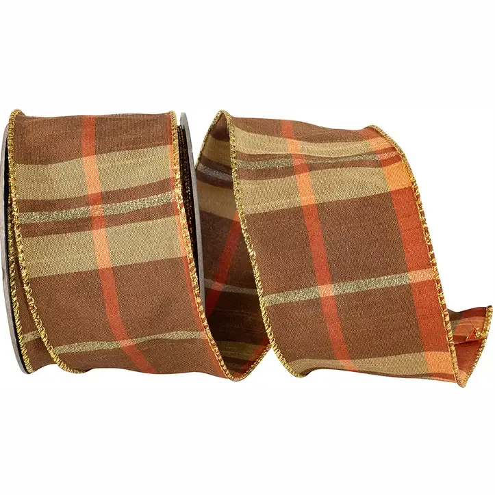 VG Plaid Mary Metallic Multi 2 1/2" Wired Ribbon