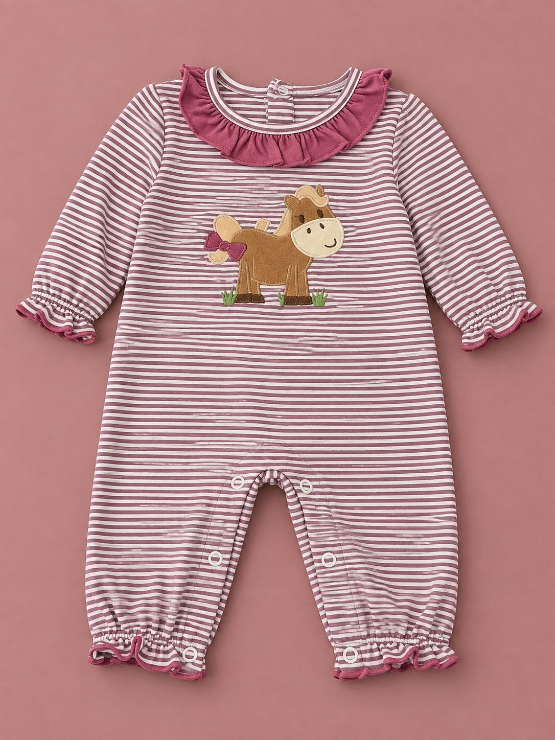 CH Horse Applique Girls Romper