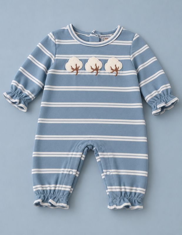 CH Cotton Applique Girls Romper