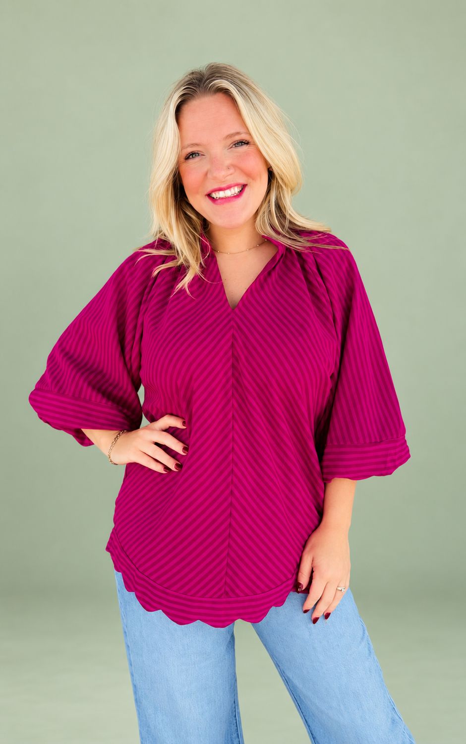 CH Berry Stripe Social Top