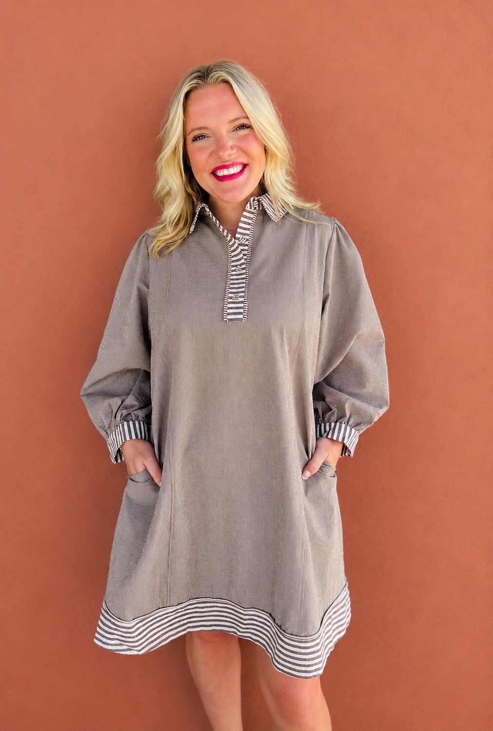 CH Tied In Mocha Dress