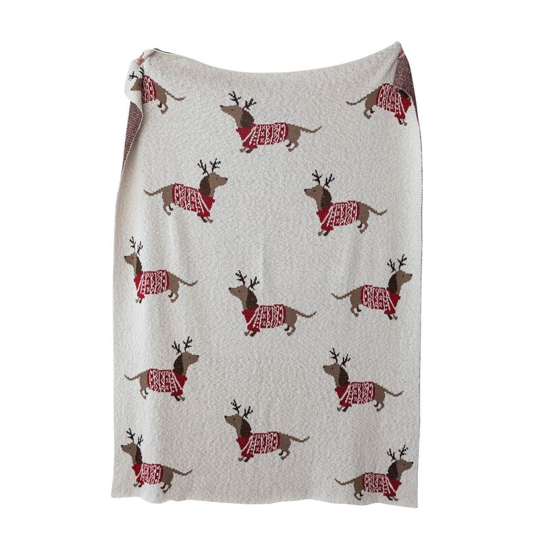 XT1189-Daschunds Antlers/Sweaters Throw