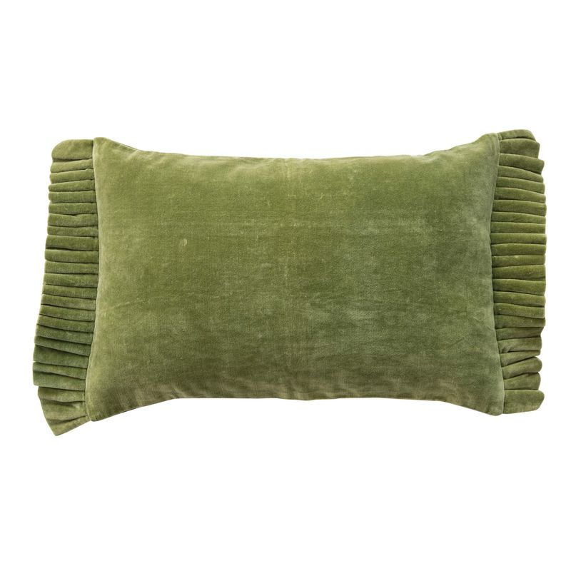 XT0228-Green Velvet Lumbar Pillow