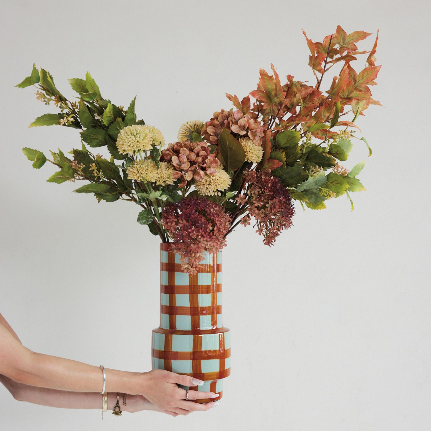 CF4258-Blue/Rust Metal Vase