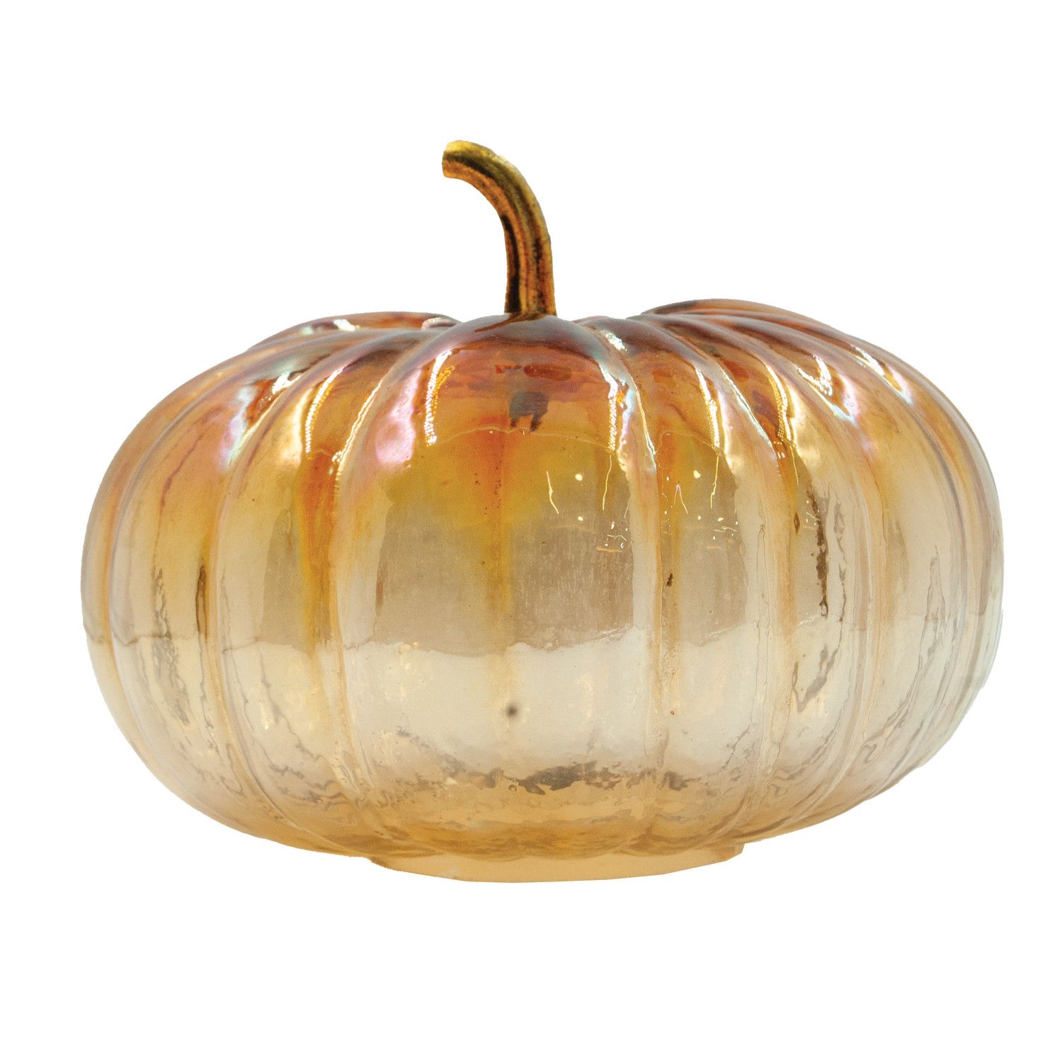CF3991-Glass Pumpkin w Brass Stem