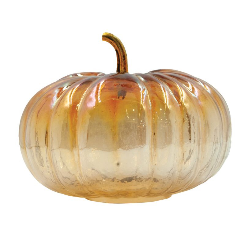 CF3991-Glass Pumpkin w Brass Stem